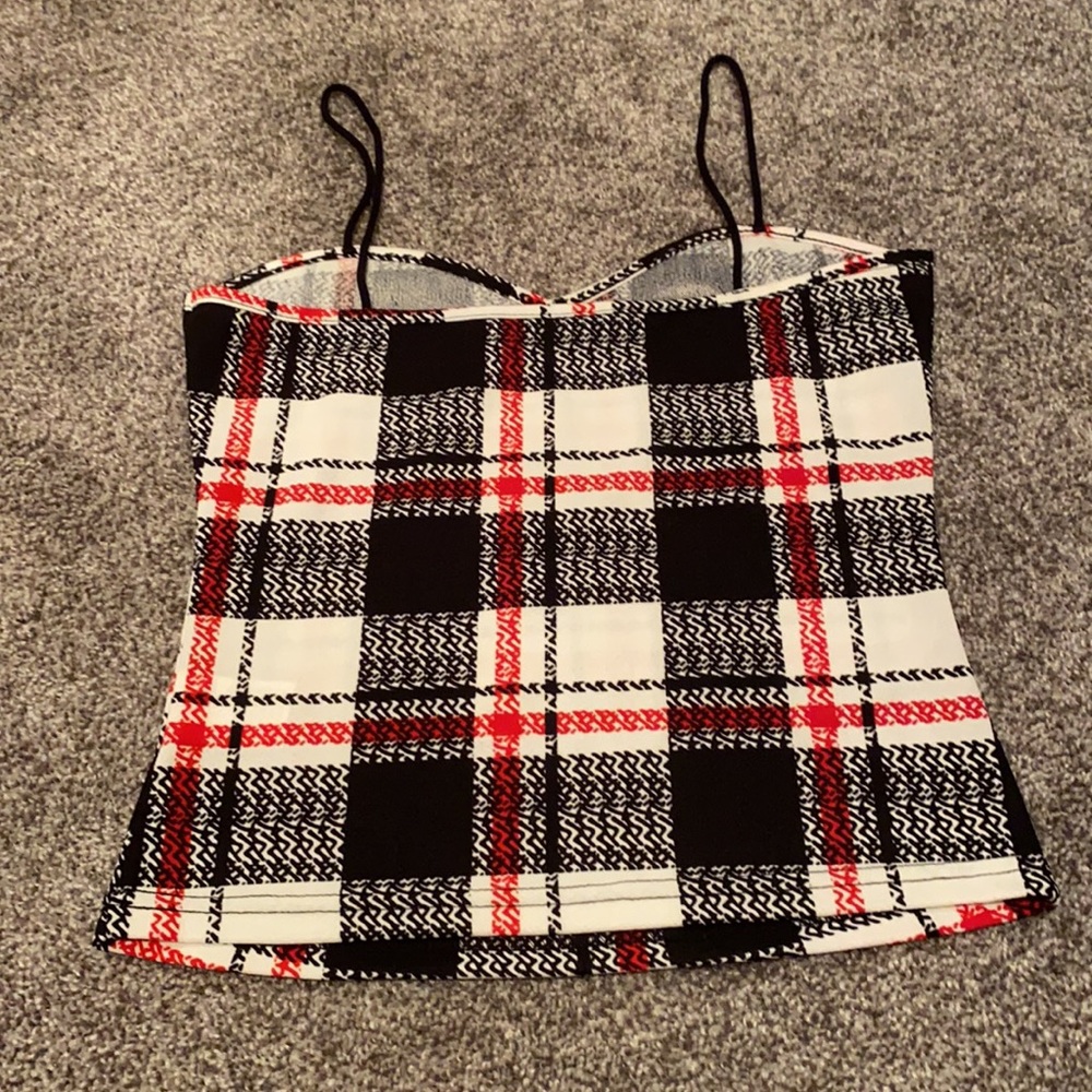 NWOT SHEIN Plaid Tank Top - Picture 2 of 3